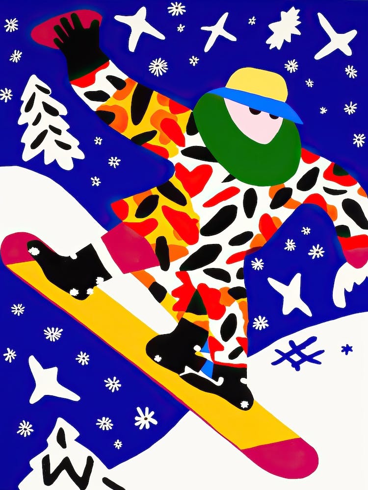 Snowboard Dans le Style de Matisse 1