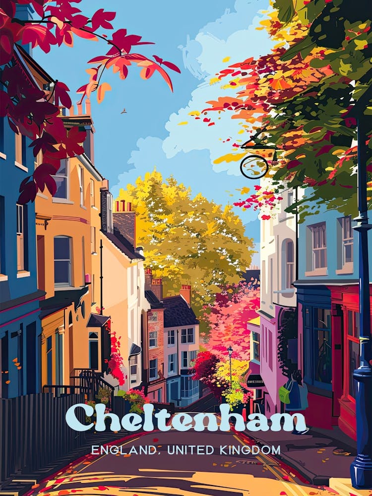 Cheltenham England Gloucestershire Travel Illustration