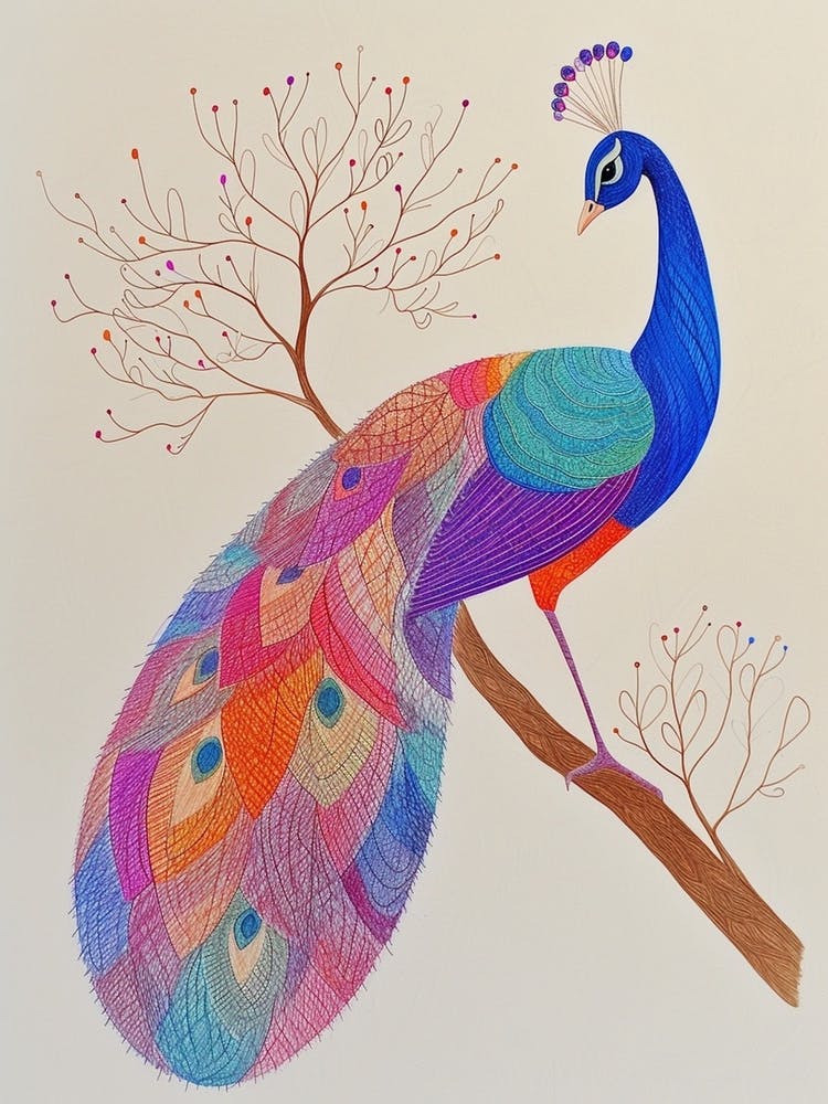 Clean Geometric Pencil Crayon Portrait