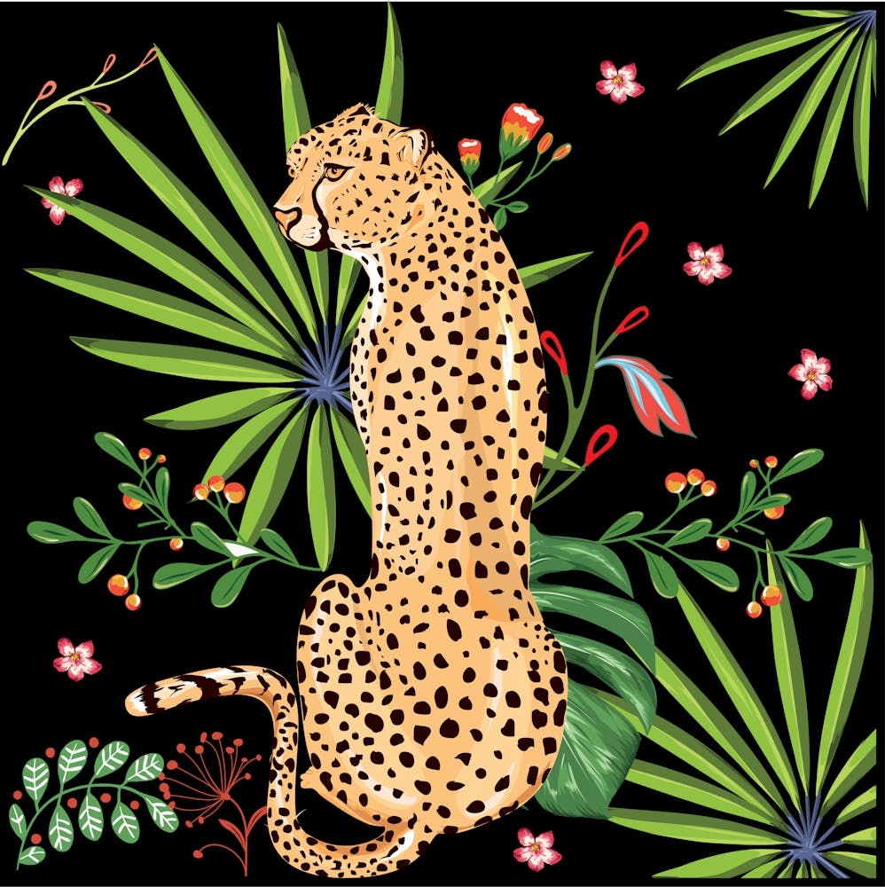 Cheetah Print with Leaf