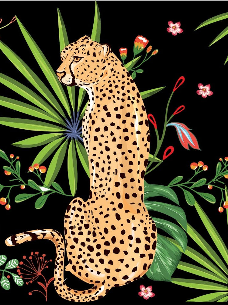 Cheetah Print with Leaf
