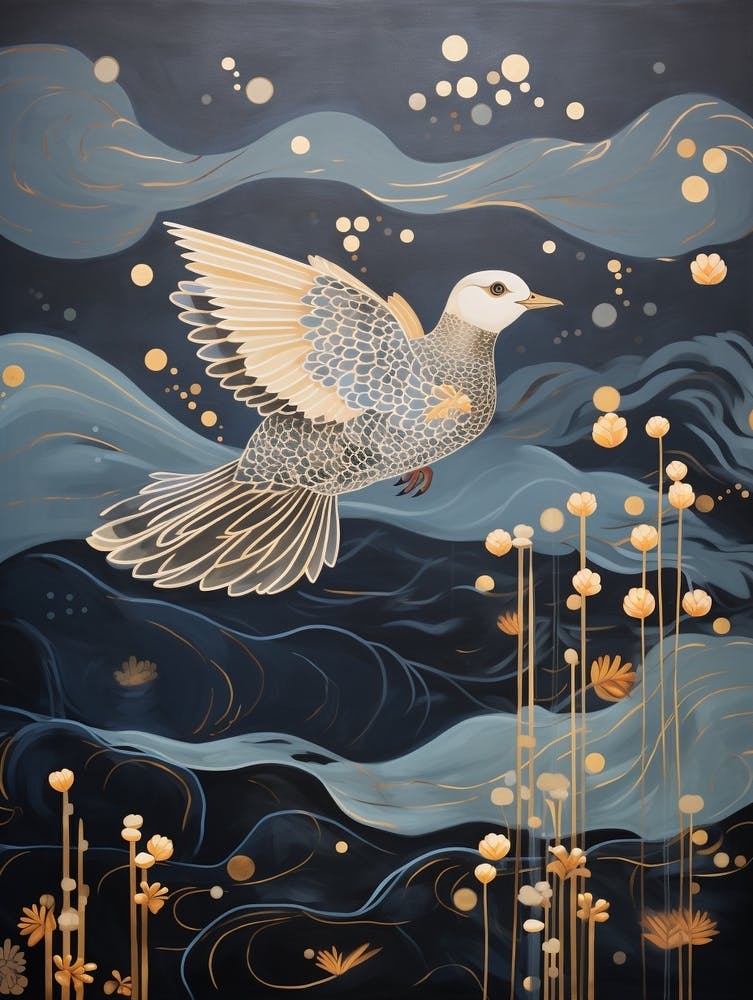 Partridge 1 Gold Detail Painting