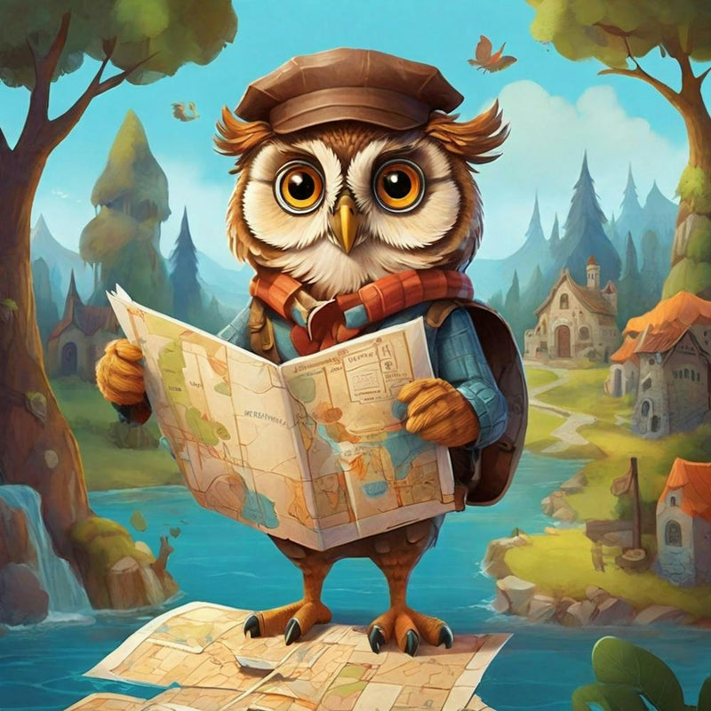 Owl With Map