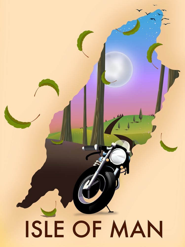 Isle Of Man Travel poster map