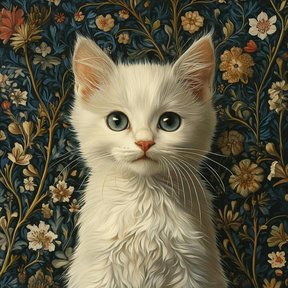 White Cat With Blue Eyes Art