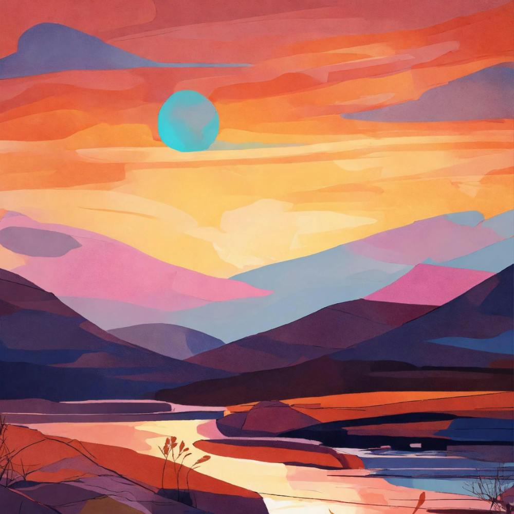 Sunset In The Mountains 1