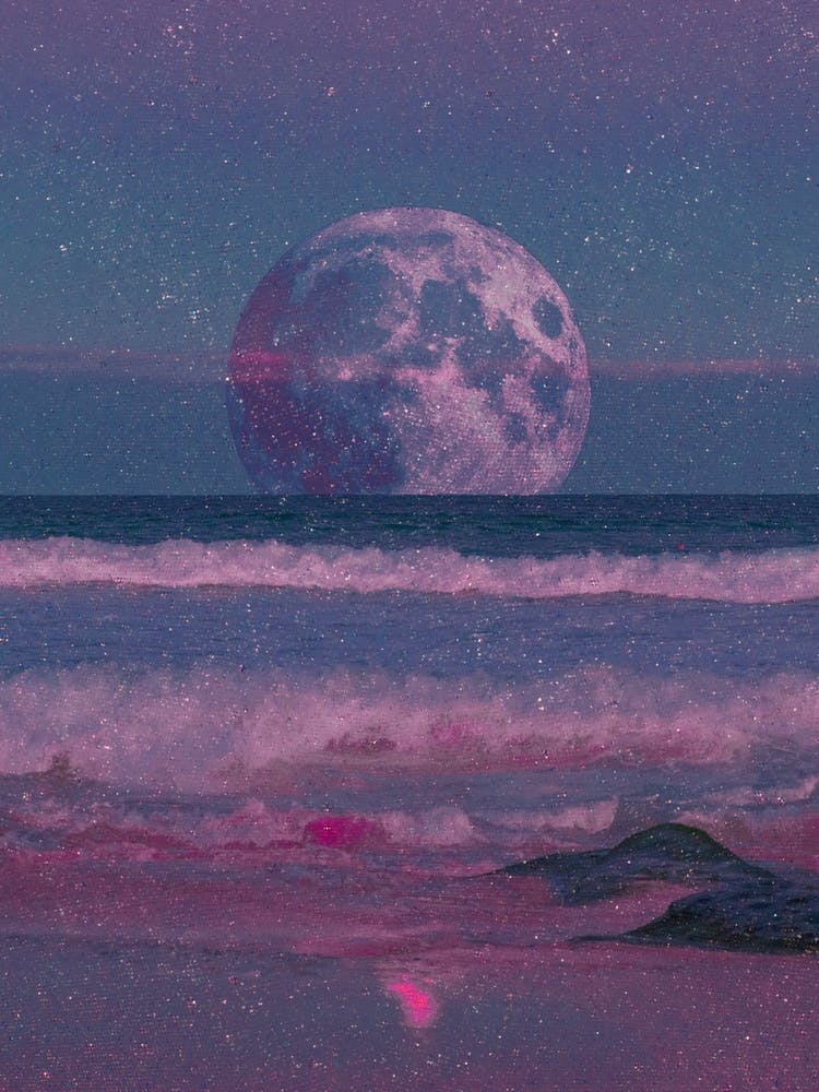 Purple Sparkly Moon Collage