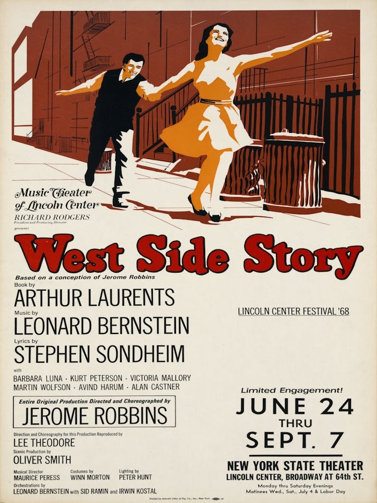 West Side Story Theatre Poster 1968