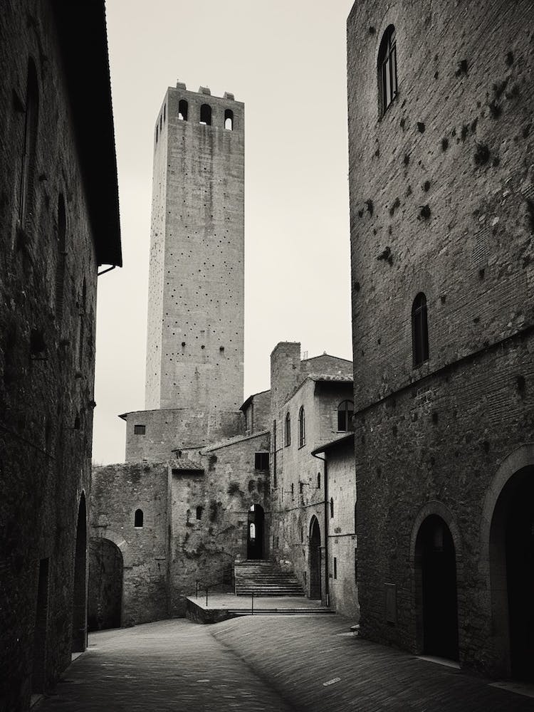 San Gimignano, Italy,  Black And White Analogue Photography  4