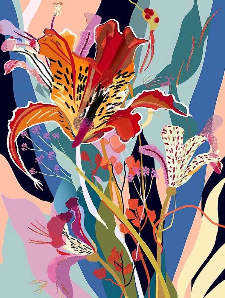Colourful Flower Illustration Kangaroo Paw Flower 4