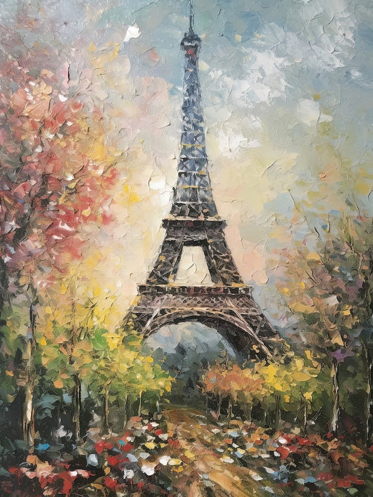 Eiffelturm Paris Frankreich Pissarro-Stil 24