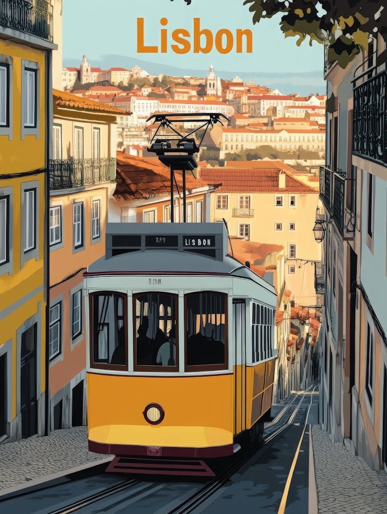 Aihrgdesign A Vintage Travel Poster Of Lisbon Featuring The I 7a321871 Ffb8 4bbb 80b3 9e81d0d4035e 2