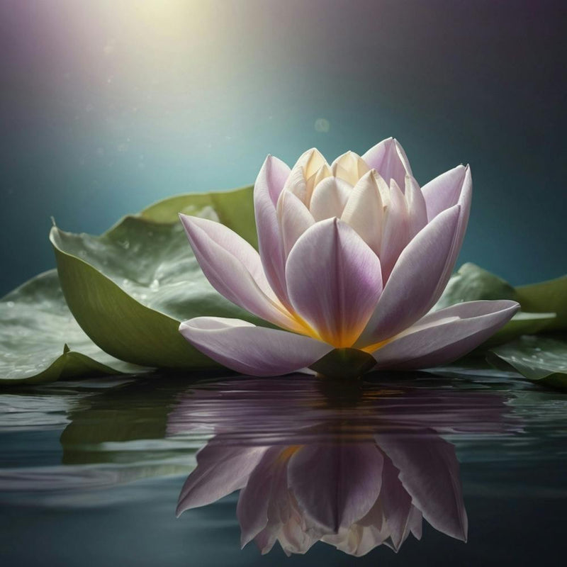 The Magic of the Floating Water Lily: The Beauty of Serene Nature"** "A depiction of the delicate and harmonious beauty of the water lily floating gracefully over the water