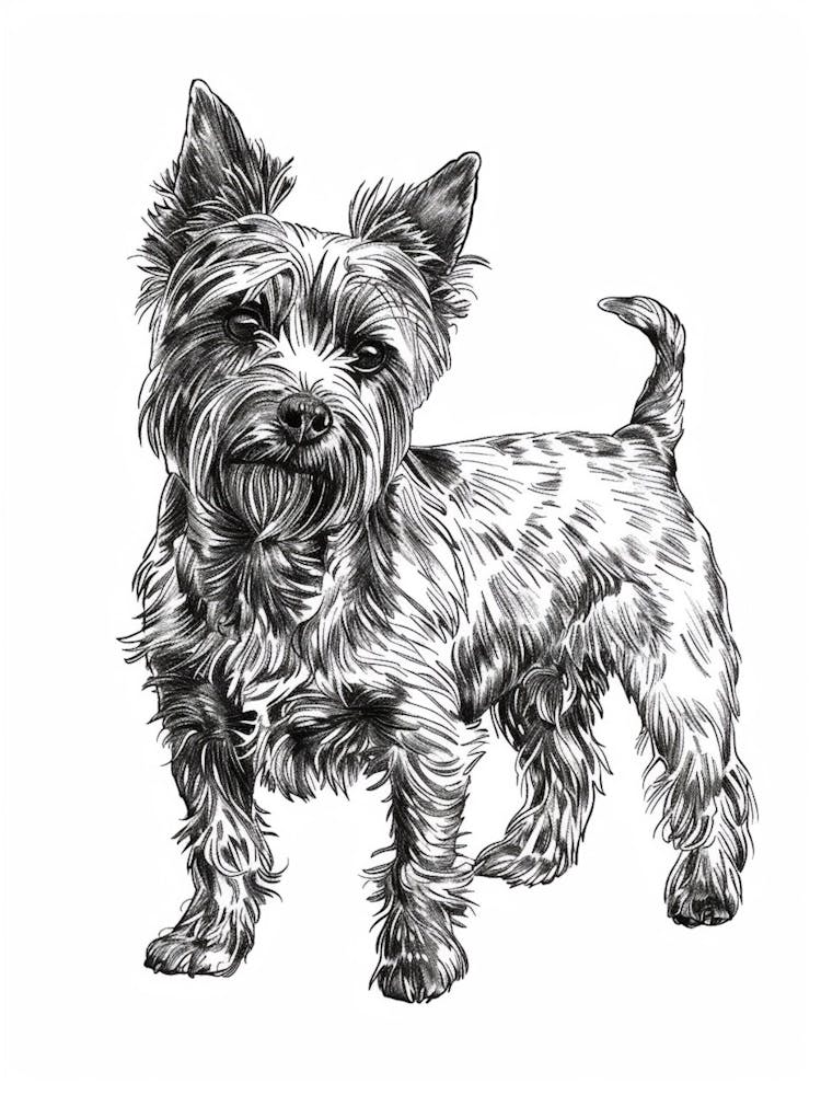 Lakeland Terrier Dog Line Sketch 2
