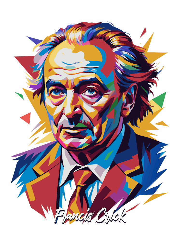 Francis Crick 02 Portrait WPAP Pop Art