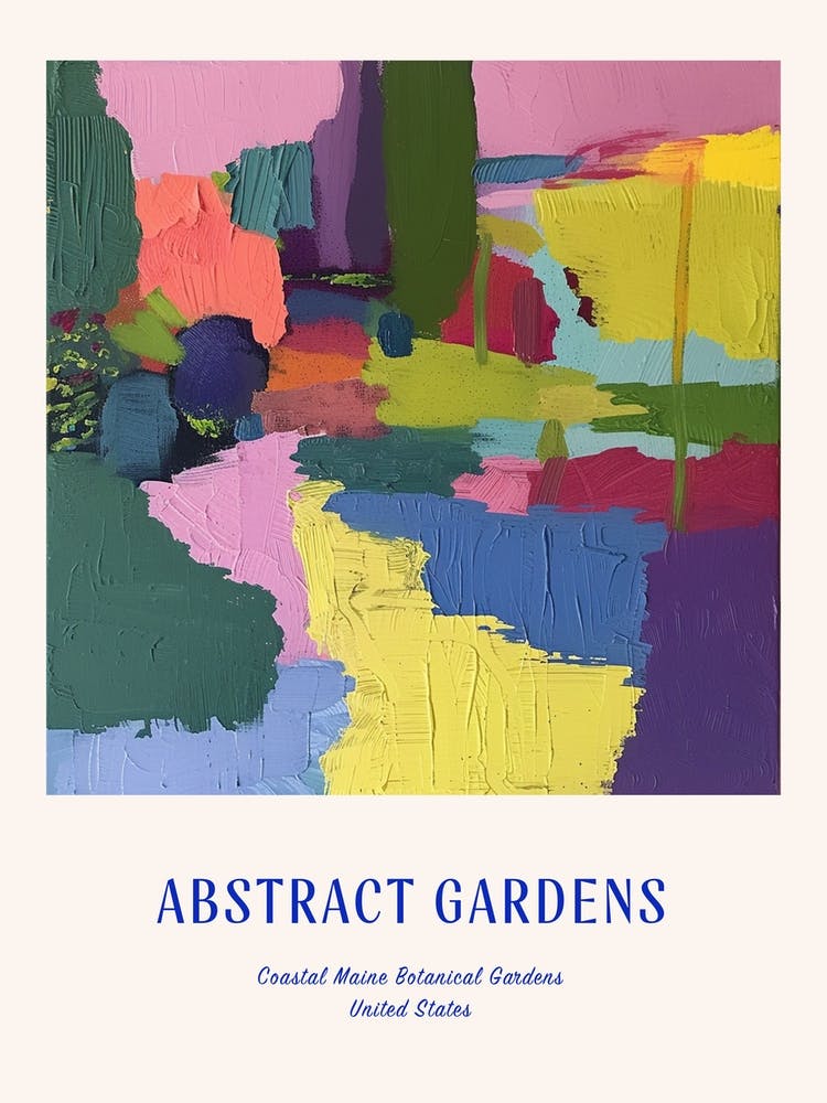 Colourful Gardens Coastal Maine Botanical Gardens Usa 1 Blue Poster