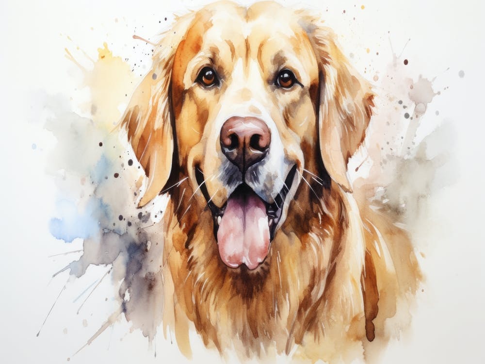 Golden Retriever Watercolor Painting