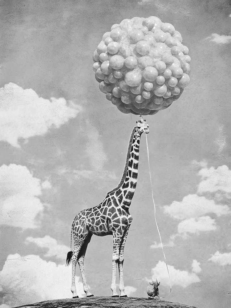 Giraffe With Balloon 1