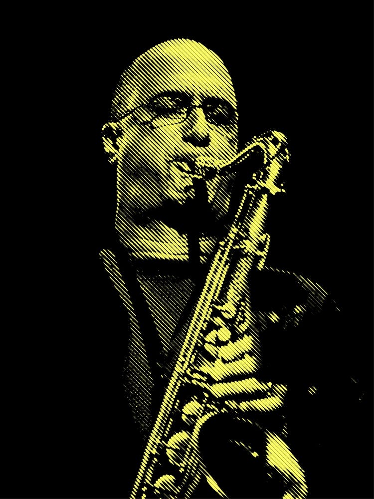 Michael Brecker American Jazz Saxophonist Line Illustration v2