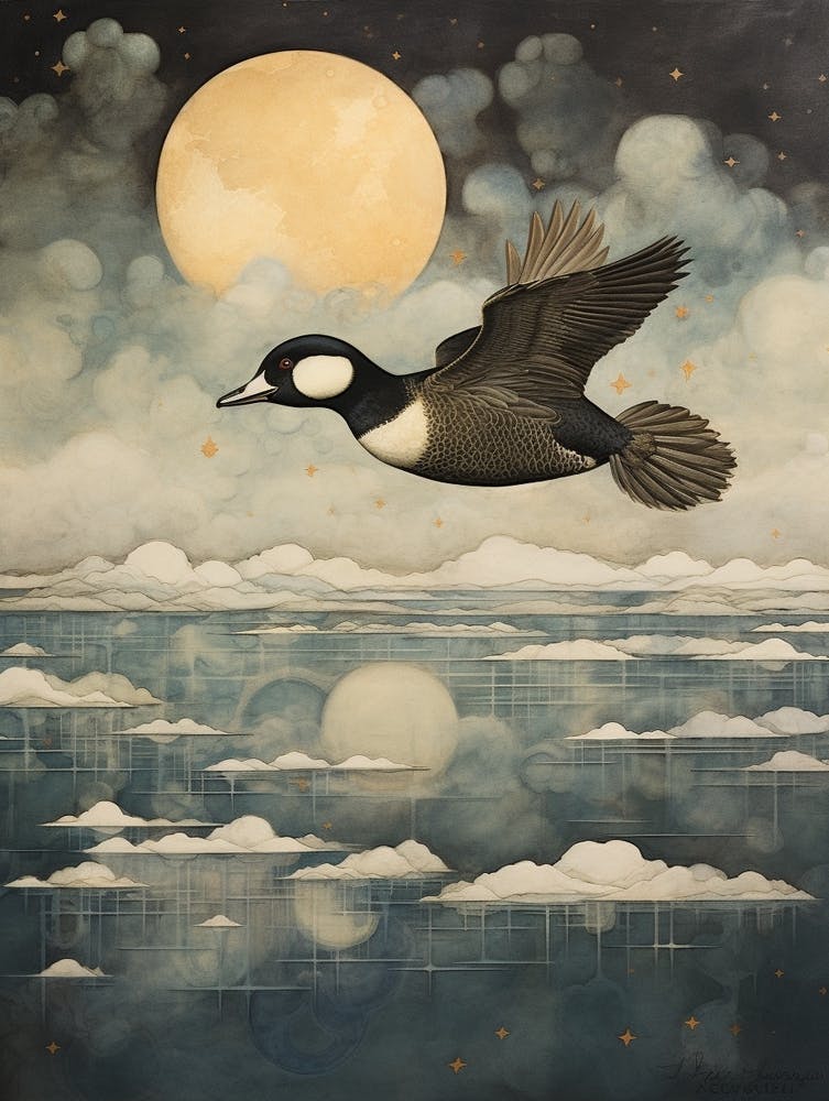 Bufflehead Gold Detail Painting