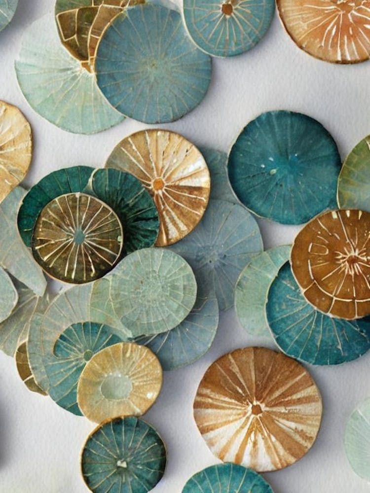 Sand Dollar Vintage Graphic Watercolour