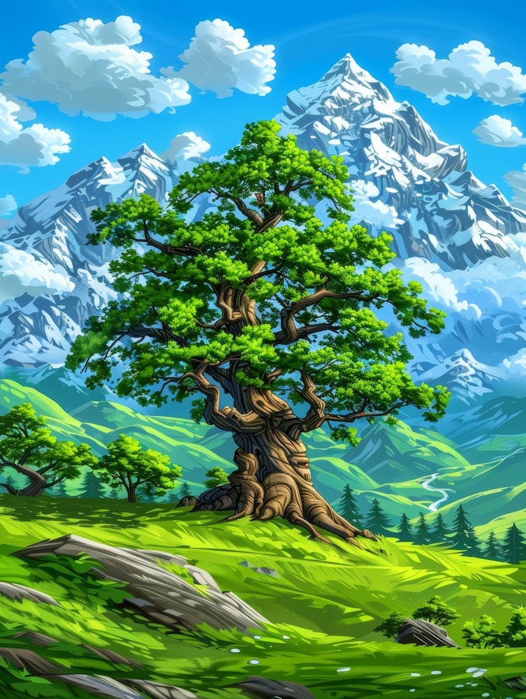 Lone Tree In The Mountains