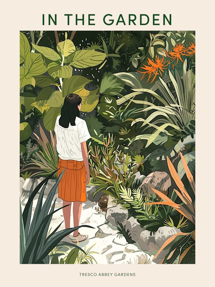 In The Garden Poster Tresco Abbey Gardens United Kingdom 1
