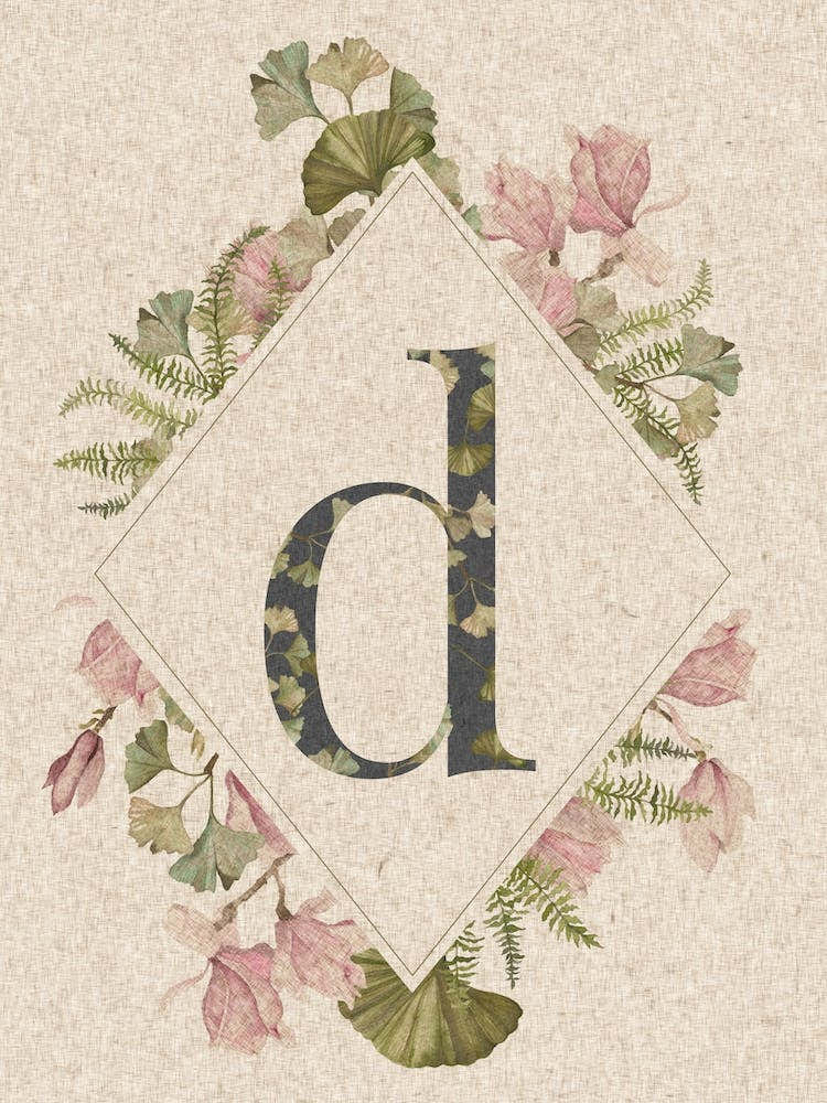Floral Monogram D