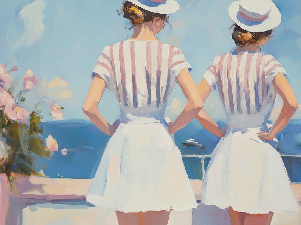 Two Women On A Balcony