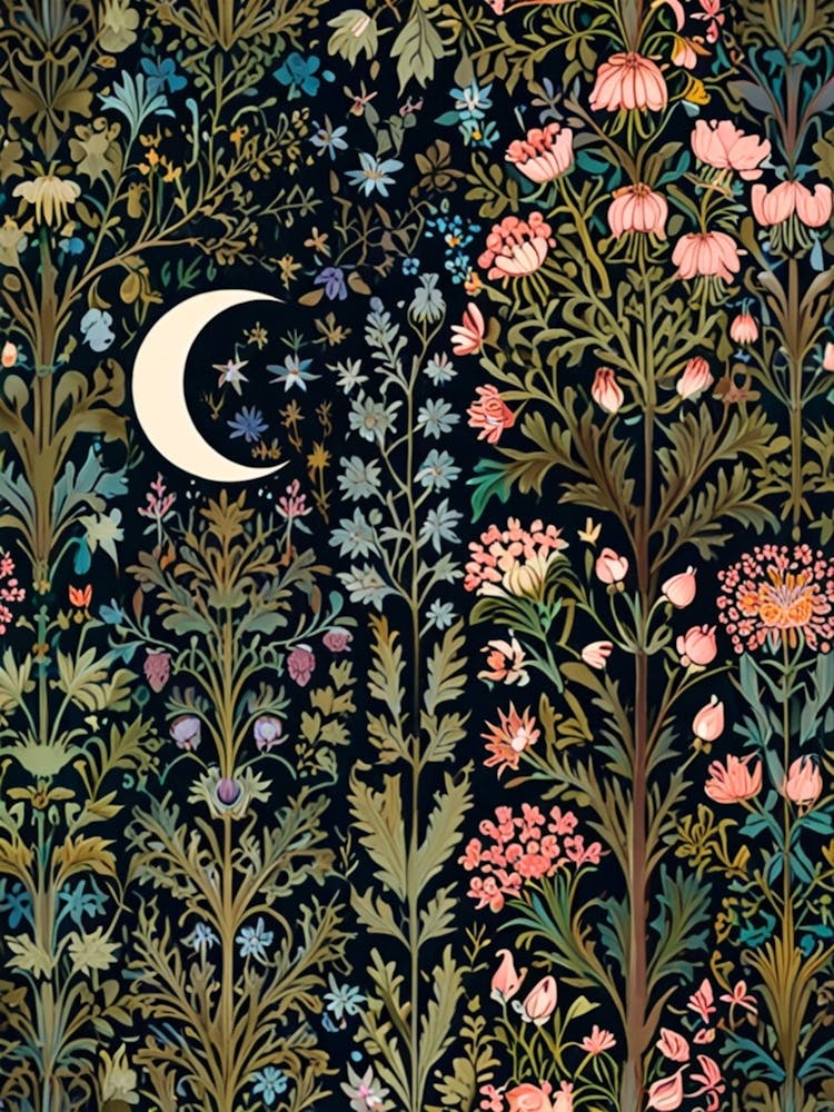 William Morris Moon And Flowers 81