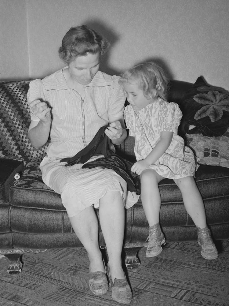 Wife Of Mormon Farmer And Her Daughter, Snowville, Utah By Russell Lee