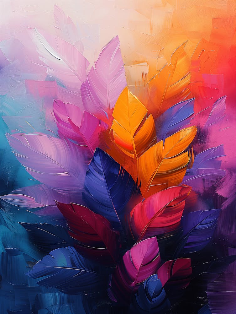 Abstract Of Colorful Feathers