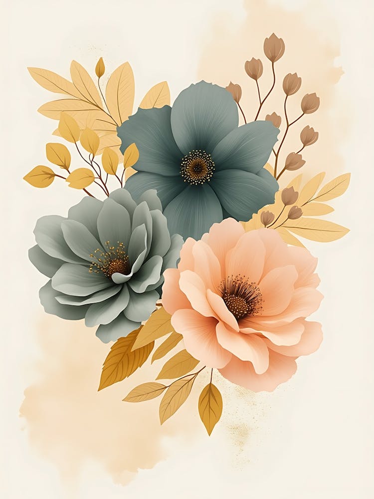 Gentle Watercolor Floral Composition