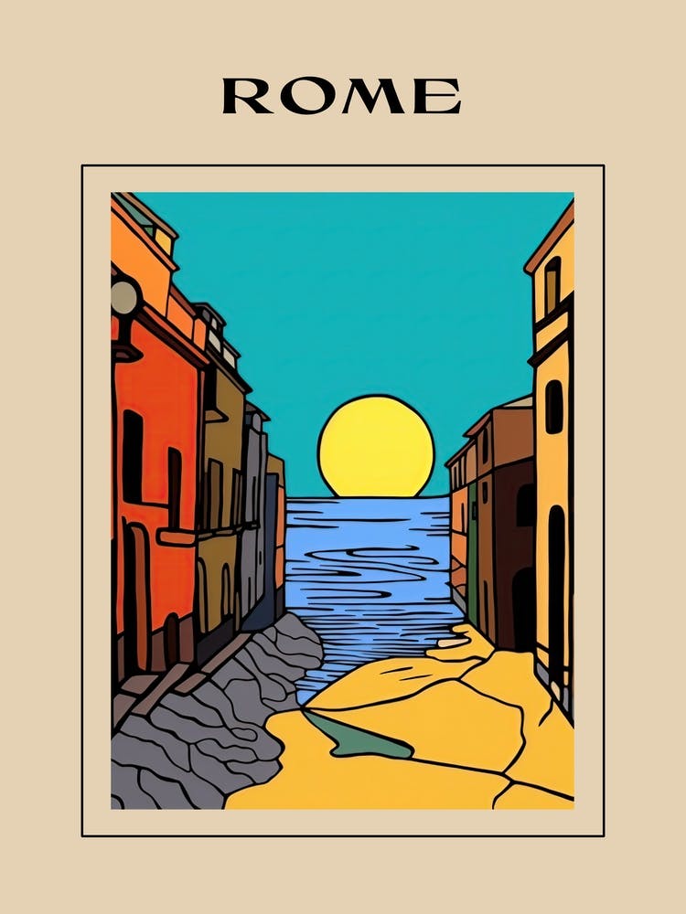 Minimal Design Style Of Rome, Italy 4 Poster