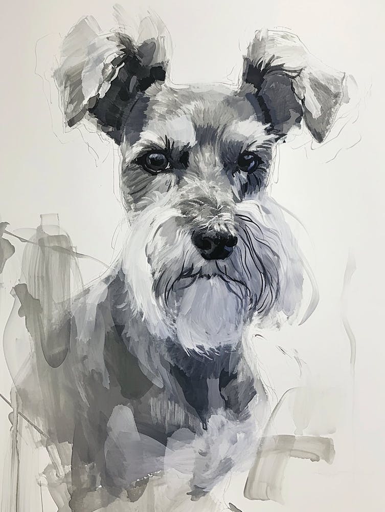 Miniature Schnauzer Watercolor Painting 4