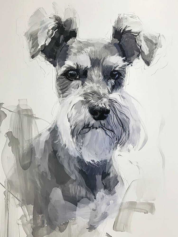 Miniature Schnauzer Watercolor Painting 4