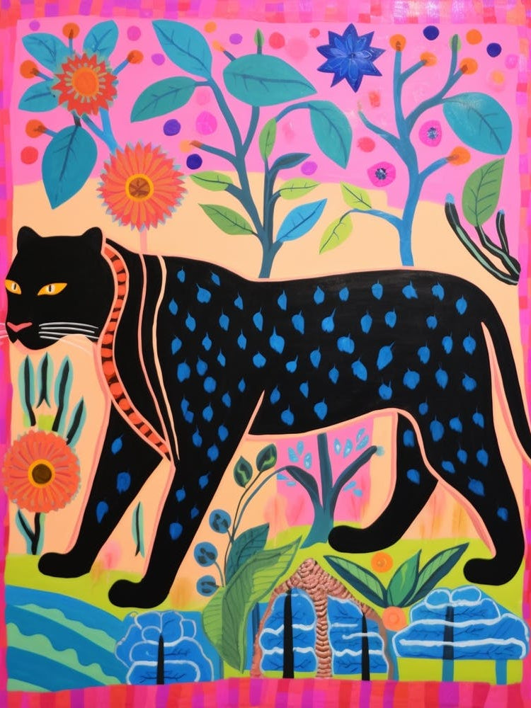 Maximalist Animal Painting Panther 4