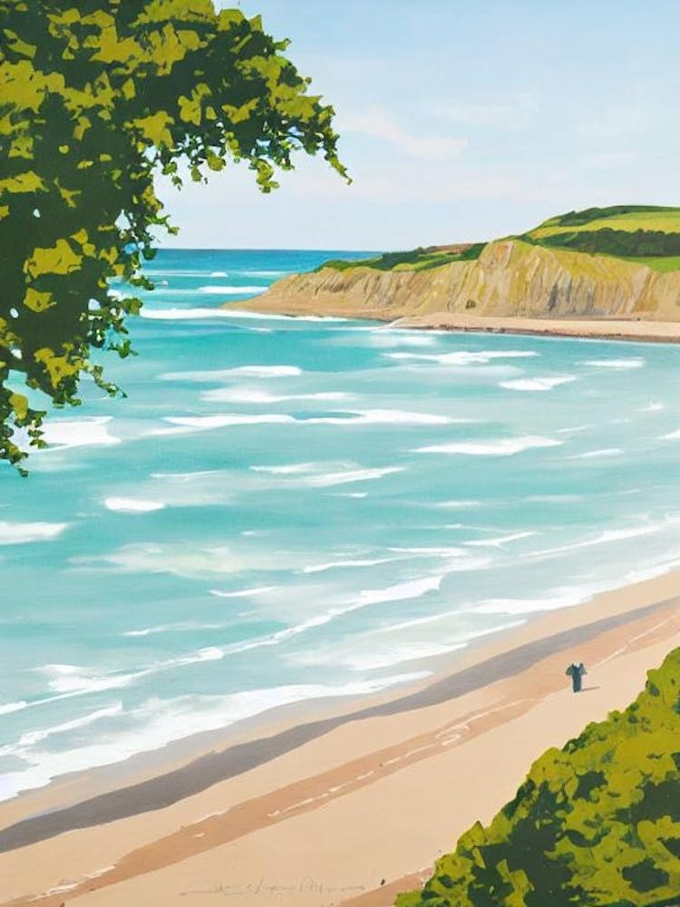 Hayle Towans Beach, Cornwall Zeitgenössische Illustration