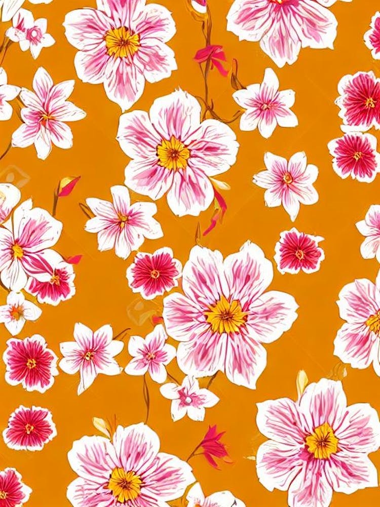 Daffodil Floral Print Retro Pattern 1 Flower