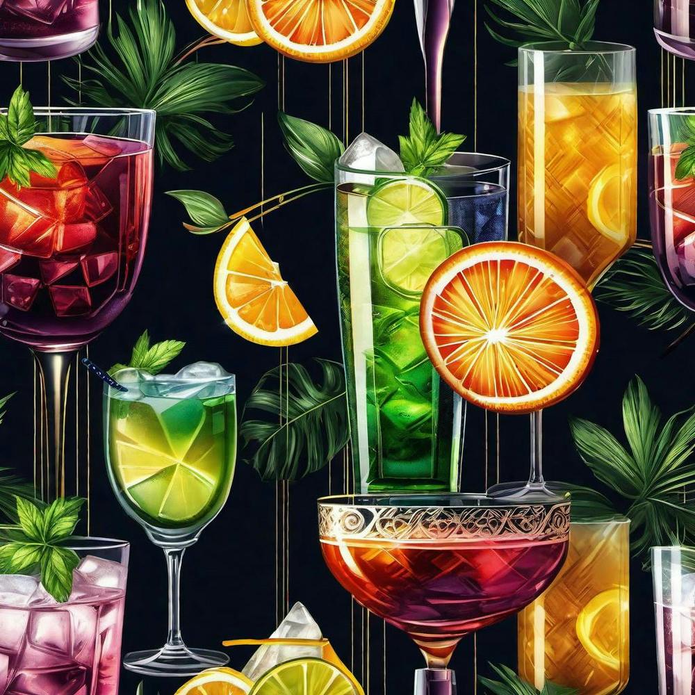 Alkoholische Getränke Nahtloses Muster