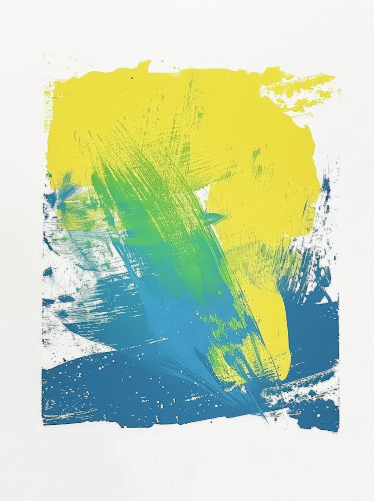 Yellow And Blue Abstract Painting