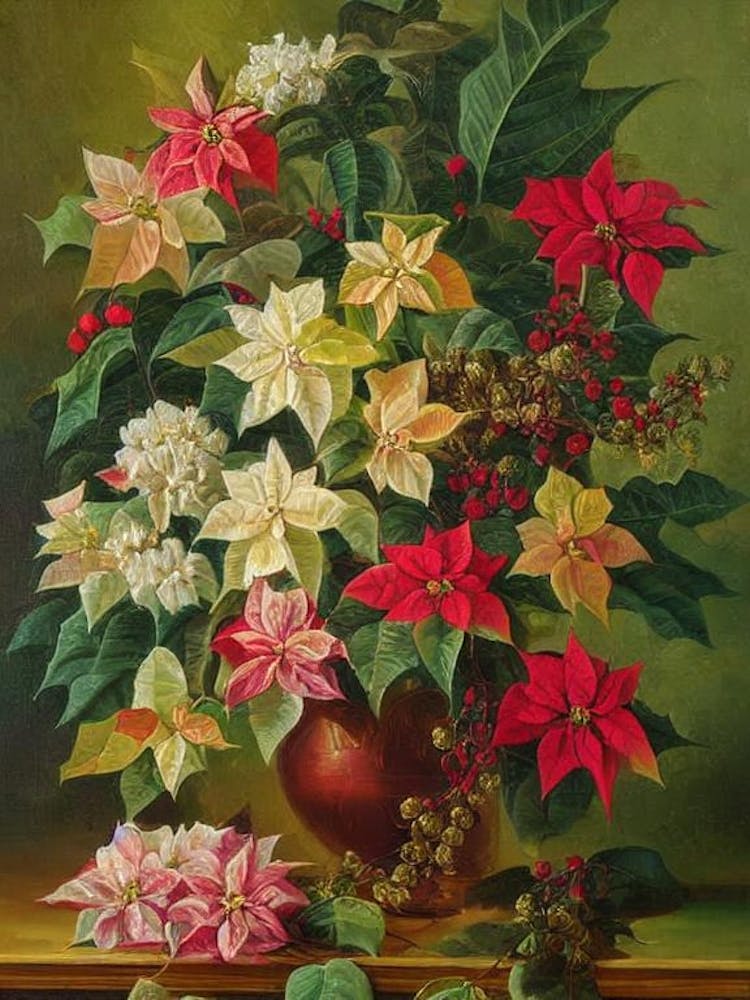 Weihnachtsstern Gemälde 5 Blume