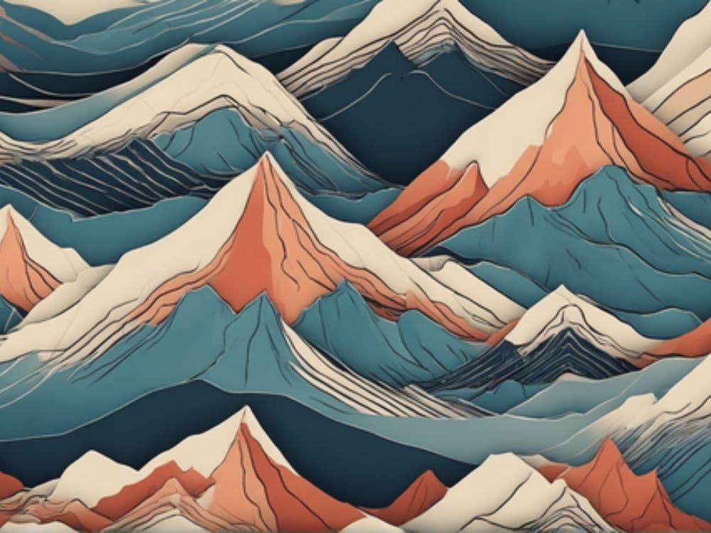 Mountains In Blue And Orange