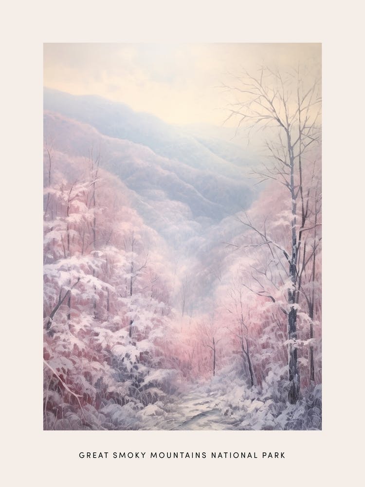 Dreamy Winter National Park Poster  Great Smoky Mountains Nationial Park United States 2