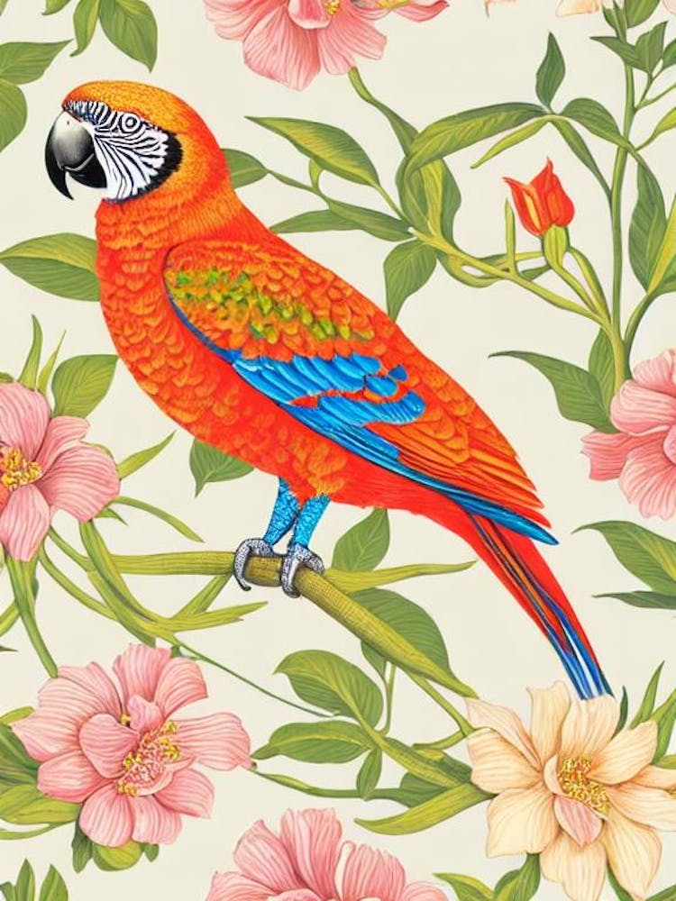 Parrot William Morris Style Bird