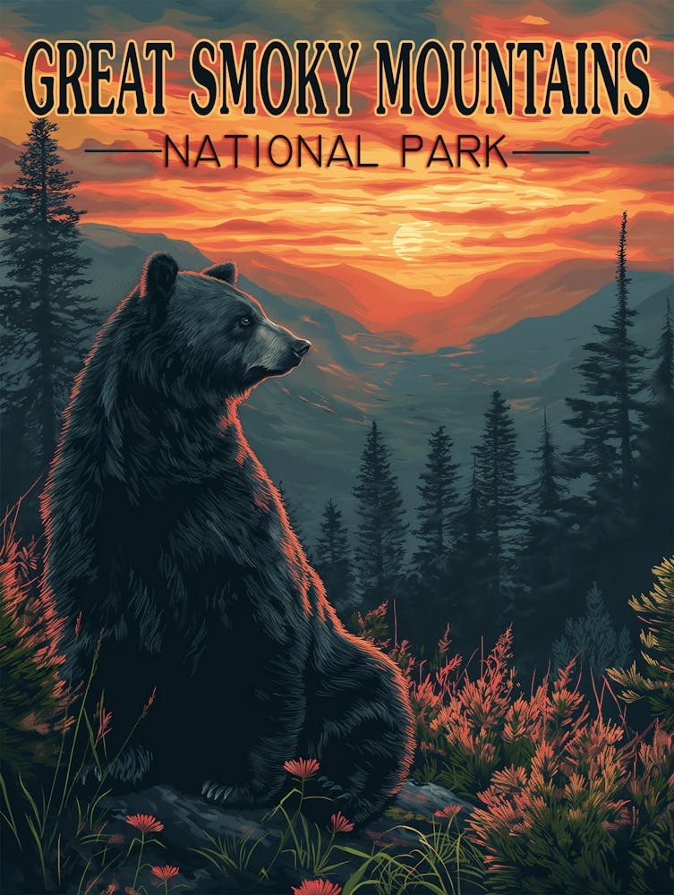 Vintage Great Smoky Mountains National Park Poster