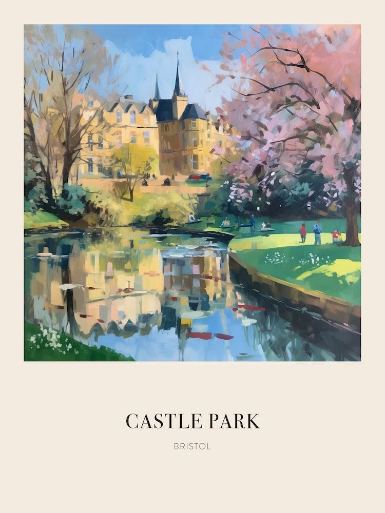 Castle Park Bristol Vintage Cezanne Inspired Poster