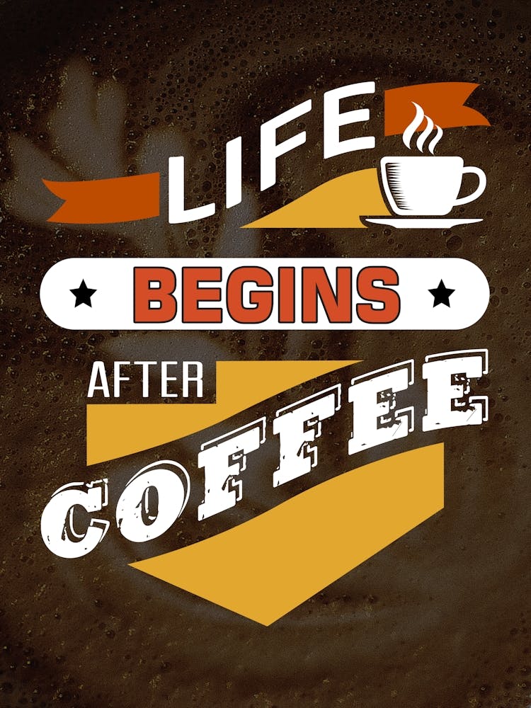 Life Begins After Coffee — coffee poster, kitchen art print