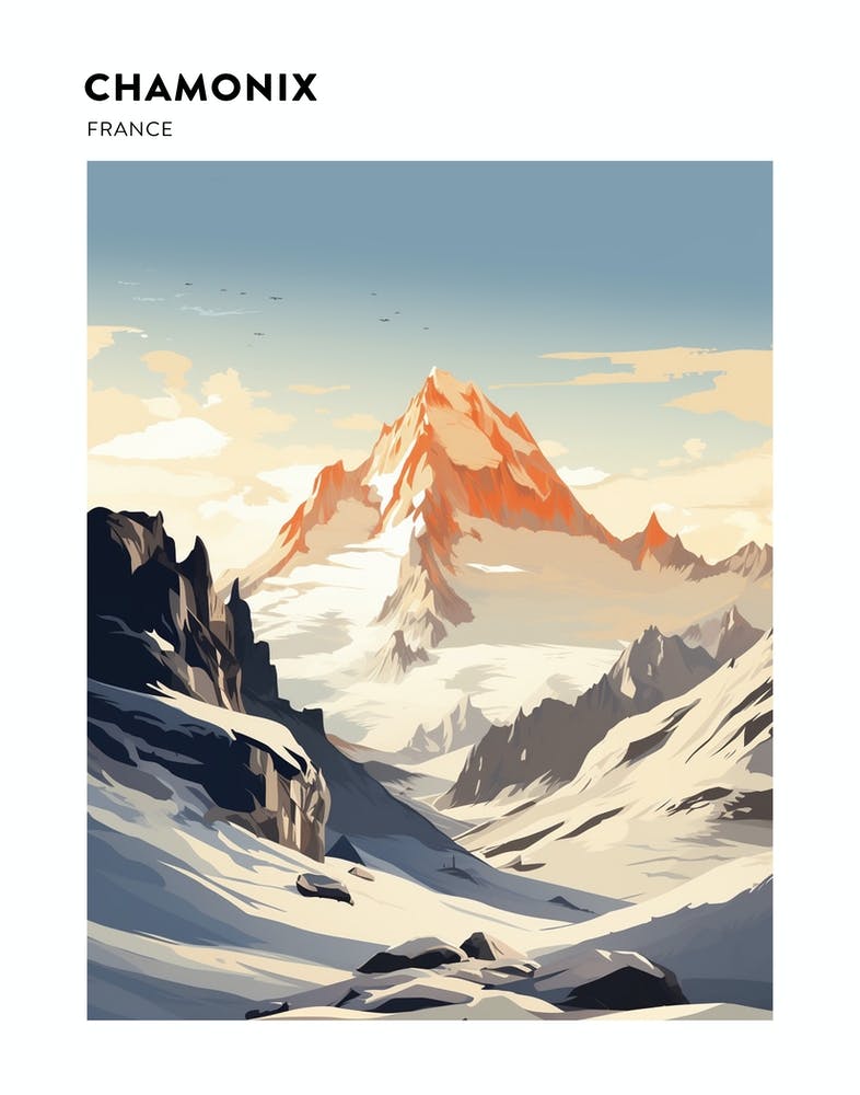 Chamonix France 3 Hiking Trail Landscape Poster