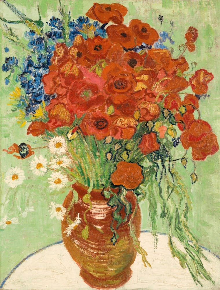 Vincent Van Gogh, Vase Mit Kornblumen und Mohnblumen Malerei